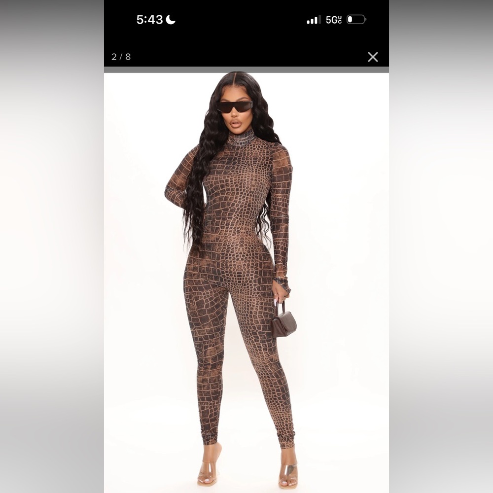 Sexy in Snake Mesh Jumpsuit